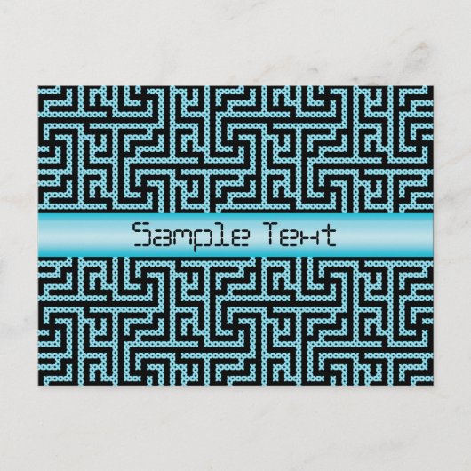Carte Postale Labyrinthe bleu et noir (Devant)