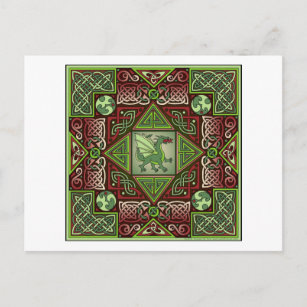 Carte Postale Labyrinthe de dragon celtique
