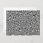 Carte Postale labyrinthe noir et blanc (Devant / Derrière)