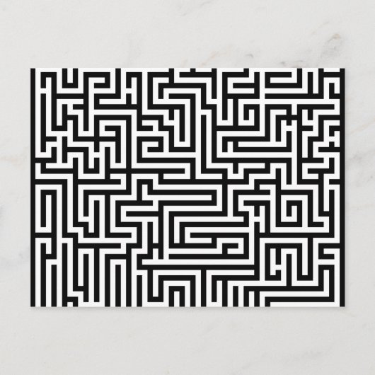 Carte Postale labyrinthe noir et blanc (Devant)