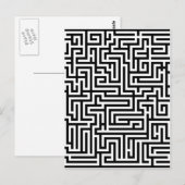 Carte Postale labyrinthe noir et blanc (Devant / Derrière)