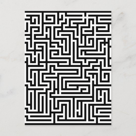 Carte Postale labyrinthe noir et blanc (Devant)