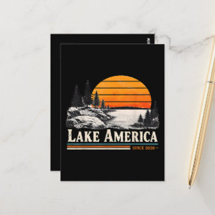 Carte Postale Lac America 2026 Vintage