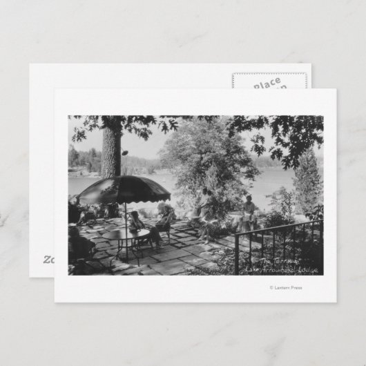 Carte Postale Lac Arrowhead, California Lodge Vue & Terrasse (Devant / Derrière)