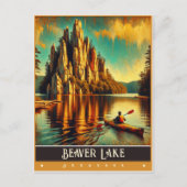 Carte Postale Lac Beaver, Arkansas | Peinture Vintage (Devant)