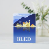 Carte Postale Lac Bled, reflets dans l'eau (Debout devant)