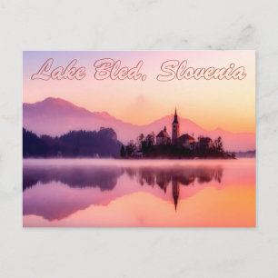 Carte Postale Lac Bled, Slovénie Belle lever de soleil