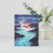 Carte Postale Lac Bleu Islande (Debout devant)