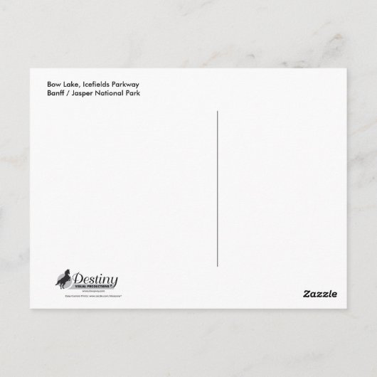 Carte Postale Lac Bow et Glacier (Dos)