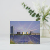 Carte Postale Lac Charles, LA Skyline avec Sunburst (Debout devant)