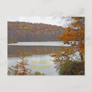CARTE POSTALE LAC CHARLES MILL EN AUTOMNE/MANSFIELD, OHIO, ÉTATS
