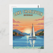 Carte Postale Lac Charlevoix Michigan Travel (Devant / Derrière)