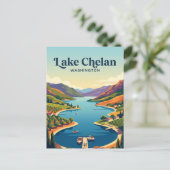 Carte Postale Lac Chelan États-Unis (Debout devant)