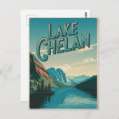 Carte Postale Lac Chelan Washington Vintage (Devant / Derrière)