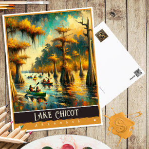 Carte Postale Lac Chicot, Arkansas   Peinture Vintage