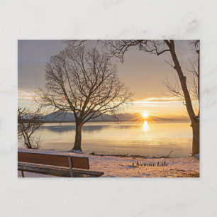 Carte Postale Lac Chiemsee, coucher du soleil,