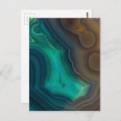 Carte Postale Lac Comme Agate Turquoise et Brown (Devant / Derrière)