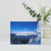 Carte Postale Lac Crater en Oregon hiver (Debout devant)