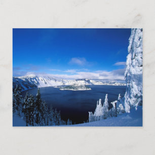 Carte Postale Lac Crater en Oregon hiver
