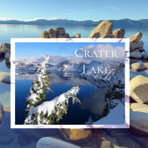 Carte Postale Lac Crater, Hiver, Pin couvert de neige
