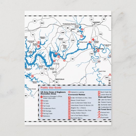 Carte Postale Lac Cumberland (Devant)