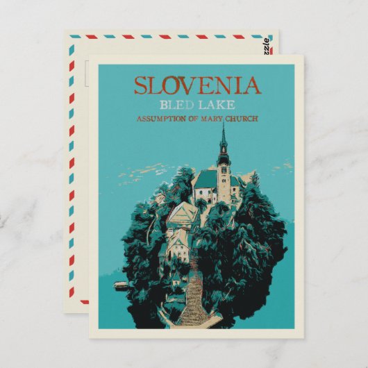 Carte Postale Lac de Bled, Alpes Juliennes, Slovénie (Devant / Derrière)