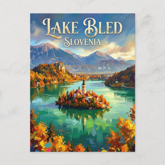 Carte Postale Lac de Bled Slovénie (Devant)