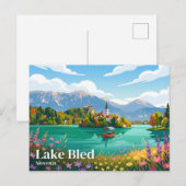 Carte Postale Lac de Bled Slovénie (Devant / Derrière)