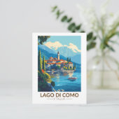 Carte Postale Lac de Côme Italie Lombardie Voyage Art Vintage (Debout devant)