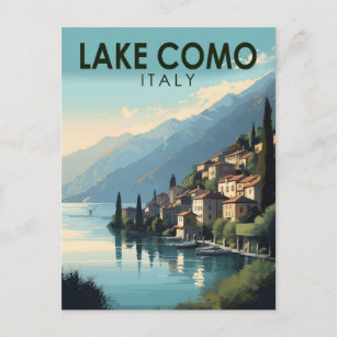 Carte Postale Lac de Côme Italie Travel Art Vintage