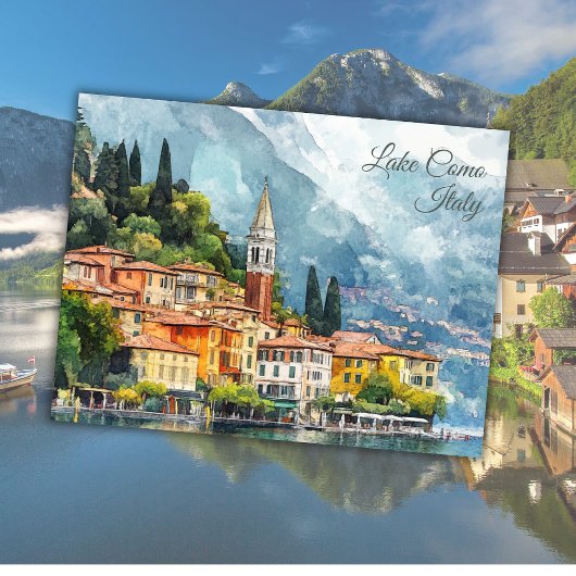 Carte Postale Lac de Côme Italie Vacances Europe Art Keepsaké