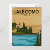 Carte Postale Lac de Côme Italie Vintage (Devant / Derrière)
