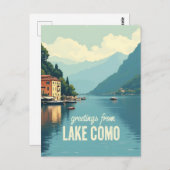 Carte Postale Lac de Côme vintage (Devant / Derrière)