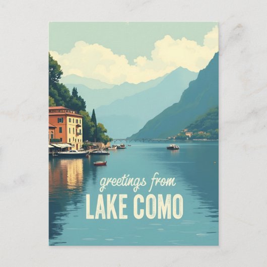 Carte Postale Lac de Côme vintage (Devant)