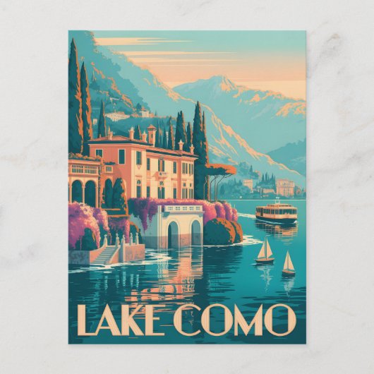 Carte Postale Lac de Côme Vintage (Devant)