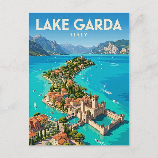 Carte Postale Lac de Garde Italie (Devant)