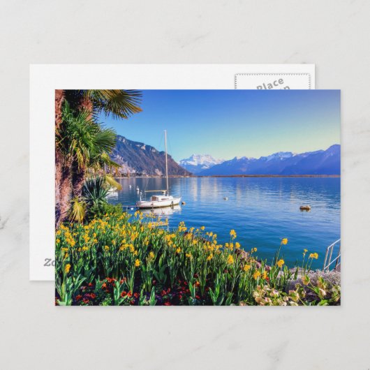 Carte Postale Lac de Genève à Montreux, Vaud, Suisse (Devant / Derrière)