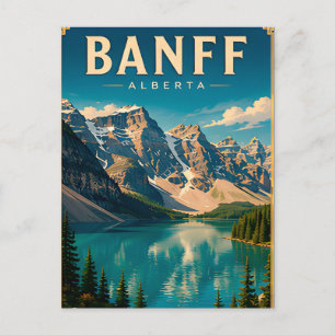 Carte Postale 🏔️ Lac de montagne de Banff en Alberta