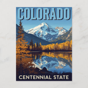Carte Postale Lac de montagne de l'État du centenaire du Colorad