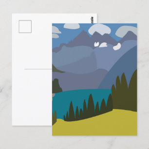 Carte Postale Lac de montagne des Alpes suisses