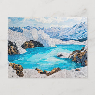 Carte Postale Lac de montagne glaciaire dans le style Quilling