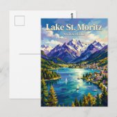 Carte Postale Lac de Saint-Moritz Suisse (Devant / Derrière)