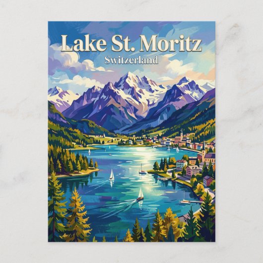 Carte Postale Lac de Saint-Moritz Suisse (Devant)