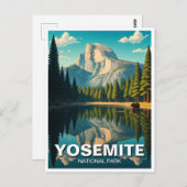 Carte Postale Lac de Yosemite Parc national Demi-Dôme (Devant / Derrière)