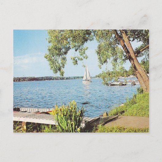 Carte Postale Lac d'été vintage (Devant)