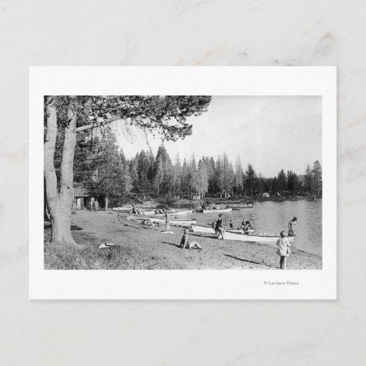 Carte Postale Lac Diamond, Oregon Beach Swimmers Photographie (Devant)
