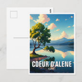 Carte Postale Lac d'Idaho Coeur d'Alene (Devant / Derrière)