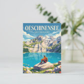 Carte Postale Lac d'Oeschinen Suisse (Debout devant)
