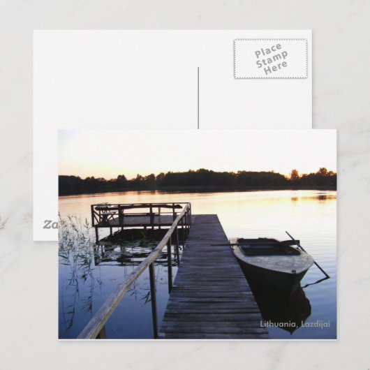 Carte Postale Lac du soir (Devant / Derrière)