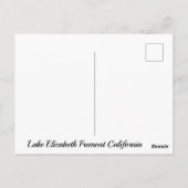 Carte Postale Lac Elizabeth Fremont Ca. (Dos)